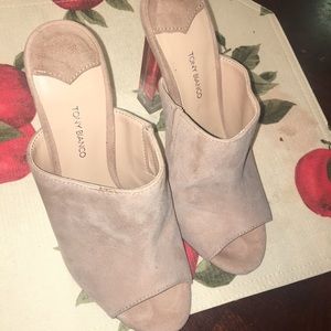 Cream Suede heels in great condition!